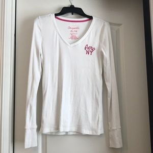 Aeropostale white long sleeve top